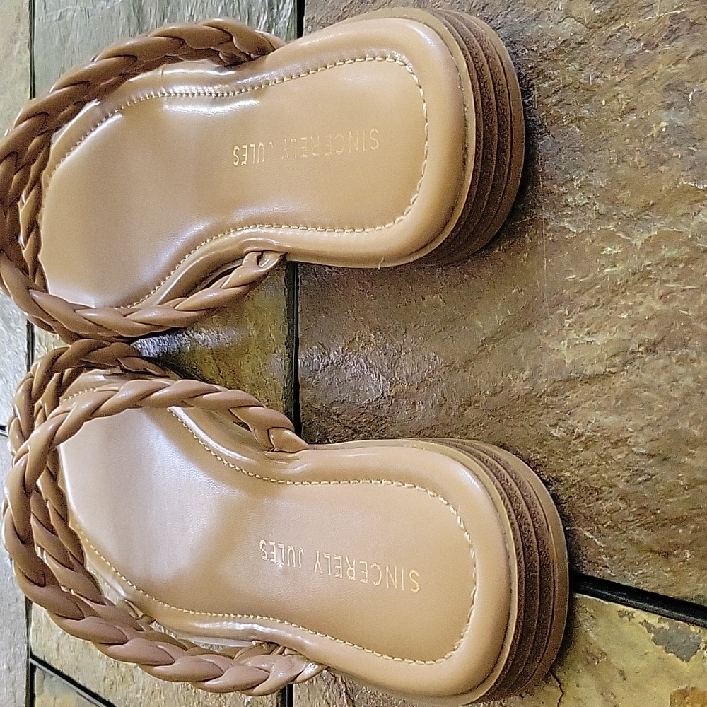 Sincerely Jules Venice Sandals Brown 9.5 - Picture 3 of 9